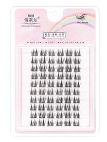 6-12毫米 60簇自然假睫毛，1盒，蓬松柔软浓密3D水貂毛假睫毛，纤长睫毛，精细睫毛根部，凌乱多层假睫毛，短而浓密假睫毛，化妆品，可重复使用，舒适无痕，适合日常、派对、情人节、旅行、摄影、节日妆容，分段式睫毛，单根假睫毛，假睫毛 - C - 查看 5