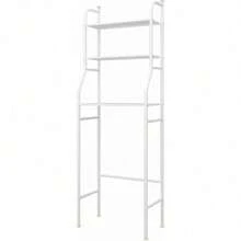 Bathroom Organizer With Metal Rack And Shelves - Sturdy Shower Cabinet, Bathroom Storage Solutions - White - View 8