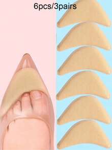 1 Paar/2 Paare/3 Paare/4 Paare Schmerzlindernde Vorfuß-Einlegesohlen für Damen, Schwamm-Zehenstopfen, halbe Einlegesohlen zur Größenanpassung, Schuhgrößen-Füllstoff, Schutzpolster - Aprikosenfarben - Übersicht 11