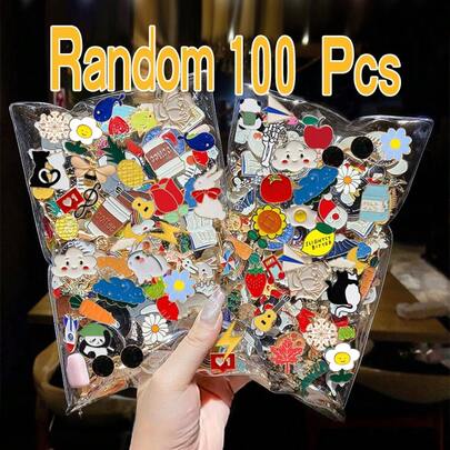 1/10/20/30/50/100pcs Cartoon Charm Brooch Set - Gothic Retro Punk Enamel Badge Pins Suitable For Shirts, Bags And Jackets - Zinc Alloy Lapel Pins, Great For Daily Wear And Parties