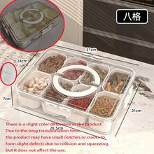 1个食品储物盒，配有4/6/8个小碗，大容量塑料托盘带密封盖，派对/宴会分隔盘带把手，可旋转圆形/长方形支架，适合存放糖果、水果、坚果、干果、咖啡豆、零食等，适用于家庭、客厅、厨房、酒店、办公室、婚礼等场所，可用作储物盒、桌面收纳盒，也是一份不错的圣诞礼物。 - 1 pc - 查看 14