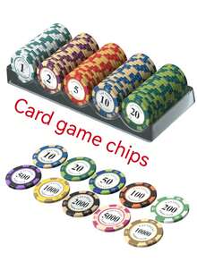 10片/5片/1片装派对卡牌游戏筹码、棋盘游戏筹码、休闲游戏筹码、派对活动筹码 - 查看 2