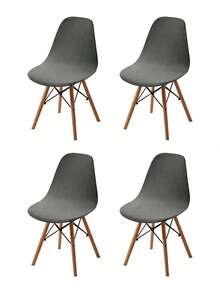 1pc Milk White Shell Chair Cover, Stretch Slipcover, Nordic Shell Chair Cover, Modern Minimalist Style, Suitable For All Seasons, Curved Chair Cover, Durable Anti-Splash, Anti-Scratch, Cross-Border Eames Chair Cover - Light Grey - View 11