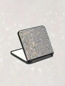 Luxury Sparkling Diamond Portable Double-Sided Folding Lipstick Mirror - The Perfect Choice To Repair Makeup Anytime, Anywhere, Sparkling Diamond Portable Folding Makeup Mirror - Double-Sided Square Design, Suitable For Handbag, Portable Folding Mirror Inlaid With Sparkling Diamonds, High-Definition Double-Sided Pocket Mirror, Available In Various Diamond Color Styles, Affordable, Cosmetics, Makeup Tools, Affordable Products, Gifts, Women's Gifts, Birthday Gifts - Multicolor - View 16