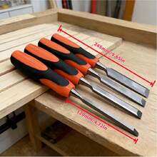 Set Of 4 Woodworking Chisels, Sharp Wood Carving Tools, Alloy Steel Blades - 6/12/19/25mm, For Furniture Repairs And Carpentry Projects, Suitable For Carving And Grooving. - 4pcs - 查看 7