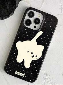 简约优雅棕色豹纹手机壳，适用于 11/12/13/14/15/16/17/PROMAX - 黑色 - 查看 4