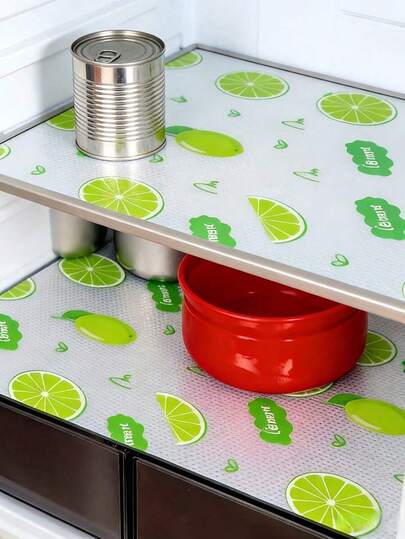 4片装防水冰箱垫 - 防潮、防滑、可水洗、可重复使用，适用于冰箱和厨房装饰。也可作为冰箱垫、抽屉垫、架子垫、桌布、鞋柜垫和橱柜垫使用 - 家居用品