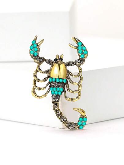 Ghim cài áo hình bọ cạp đính đá cổ điển - Ghim cài hình côn trùng dành cho nữ, phụ kiện trang sức thường ngày, dự tiệc / Quà tặng bạn bè, huy hiệu trang trí