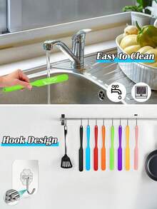 Bộ 1 thìa vét bột silicon, chịu nhiệt, dùng để vét kem, bơ đậu phộng, bánh mì chống dính, dụng cụ nhà bếp bằng cao su, thìa vét bột xay sinh tố, dài. - Nhiều màu - Xem 11