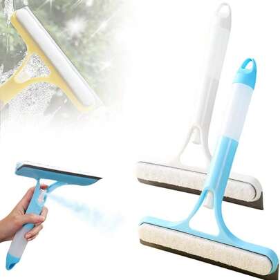 3-In-1 Window Cleaning Squeegee, Ideal For Shower Screens, Combining Cleaning, Spraying And Squeegee Functions In One. Suitable For Glass Doors, Bathrooms And Car Windscreens, Among Other Surfaces. Featuring A Short-Handled Design, This Professional Tool Helps You Effortlessly Remove Smudges From Windows, Shower Doors And Tiles, Leaving A Streak-Free, Sparkling Finish