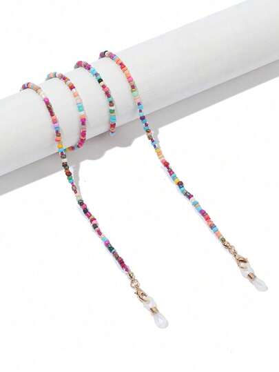 1 chiếc dây đeo kính mắt thủ công đính hạt kiểu Bohemian, dây đeo kính râm giả ngọc trai dành cho nữ, dây đeo kính đọc sách, phụ kiện kính mắt cần thiết cho các hoạt động ngoài trời, kỳ nghỉ, du lịch, phụ kiện trang phục và quà tặng.