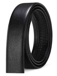 男士棘轮皮带，配金色美杜莎扣环 - 闪亮水晶字母印花腰带，可调节滑扣皮带 - 彩色 - 查看 8