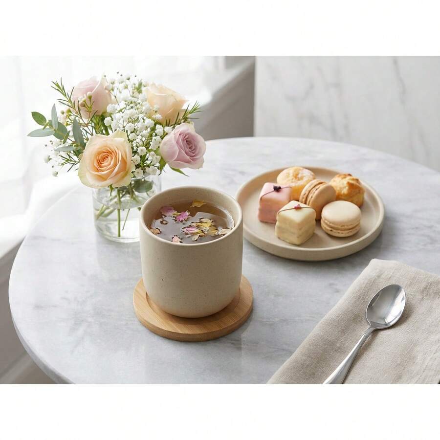 1 Set Japanese Thick Ceramic Coffee Cups, Handmade Ceramic Espresso Cups, Retro Pottery Tea Cups, Office & Daily Use Mugs, Gift - Multicolor - View 1