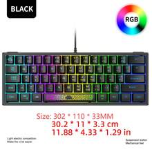 Teclado de juego K61 RGB, teclado mecánico mini RGB retroiluminado del 60% para PC/portátil de juegos - Ver 2
