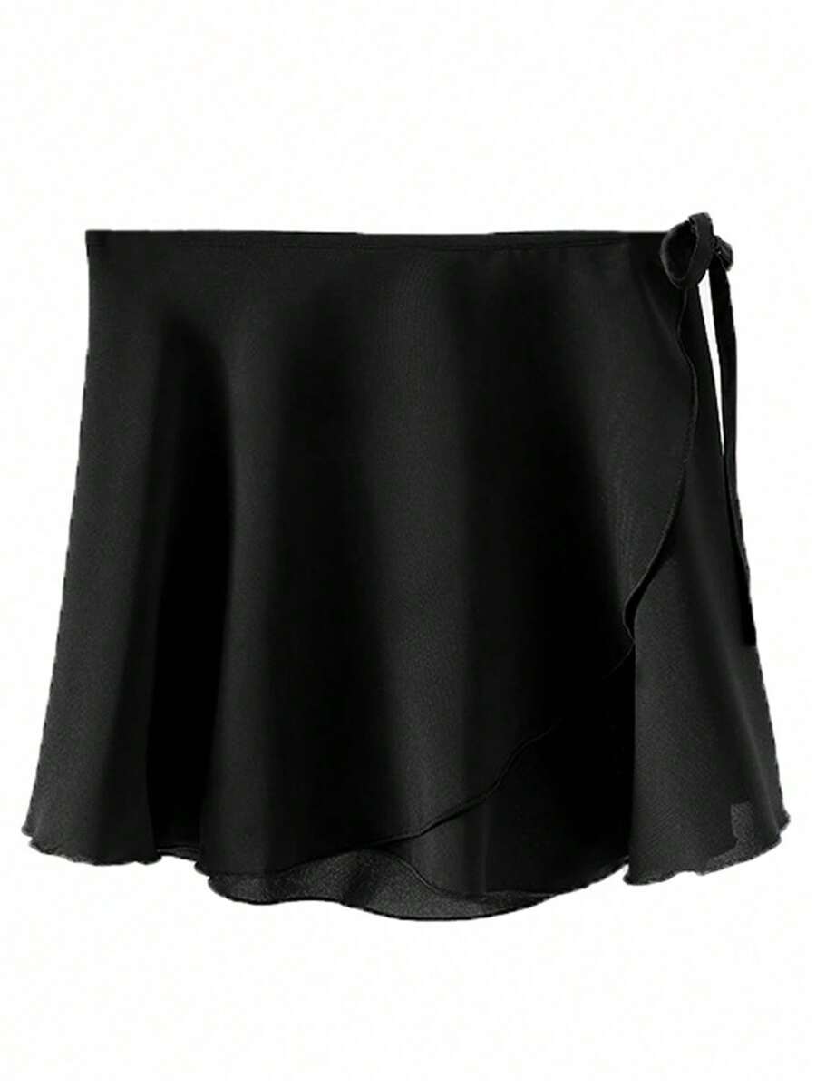 balletto 松紧腰系带芭蕾舞裙，连体舞蹈表演裙，黑色春季款 - 黑色 - 查看 1