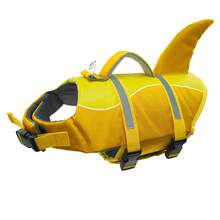 Metglad Áo phao cứu sinh cho chó kiểu cá mập - Có tay cầm cứu hộ chống trượt, áo phao phản quang cho chó khi bơi, áo bơi có độ nổi cao có thể điều chỉnh cho chó nhỏ, vừa và lớn. - Màu vàng - Xem 20