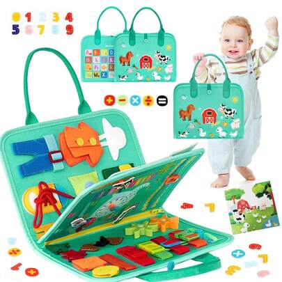 Tablero de rompecabezas sensorial para niños pequeños, desarrolla habilidades motoras finas, adecuado para preescolares, regalo ideal para niños y niñas, excelente para viajes y guarderías