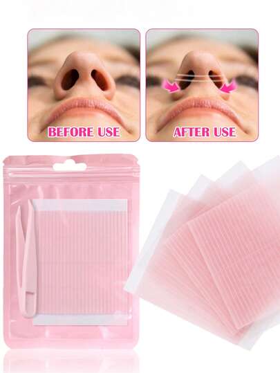 156片/套 一次性超薄透明鼻贴和眼贴，适用于美容院、派对和娱乐活动，易撕，经济实惠，也可用于房间装饰、梳妆台、旅行、卧室、圣诞礼物、女士礼物、圣诞礼品，52/104片装