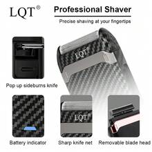LQT 4件套/3件套/1件套男士理容套装 - 可充电理发器、胡须修剪器、电动鼻毛修剪器和电动剃须刀，无线多功能理容套装，USB充电，配有理容配件，是居家理发、胡须造型和个人护理的理想之选，父亲节好礼 - A - 查看 6