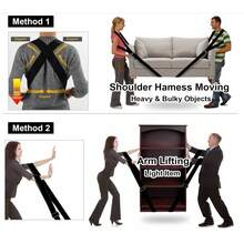 Shoulder-Mounted Lifting Strap - 2-Person Lifting Strap - Safly And Efficiently Move, Lift, Carry, And Secure Furniture, Appliances, And Heavy, Bulky Items, As Easily As A Professional Moving Company. - Black - View 7