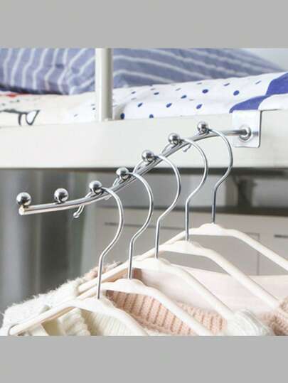 7 crochets Porte-vêtements, Séchoir à tube carré de 25 mm, Balcon Garde-corps anti-vol pour fenêtre Dortoir Côté du lit Vêtements suspendus, Crochets en métal, Porte-vêtements mural, Séchoir multicouche simple