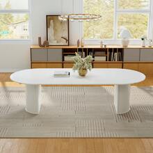 45"-105"|Table Only|Transformer Table - MDF Wood Extendable Round Dining Table, Expandable Dining Table, Elegant And Functional Design, Perfect For Dining Room,White - 白色 - 查看 4