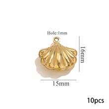 Bộ 10 mặt dây chuyền hình động vật và đại dương bằng thép không gỉ 304 mạ vàng 18K, gồm sao biển/vỏ sò/rùa/voi/cú, dùng để tự làm vòng cổ, vòng tay và trang sức. Không gây dị ứng và chống gỉ. - mặt dây chuyền - Xem 26