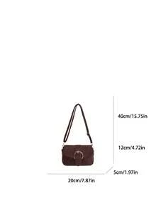 Women's Spring New Retro Niche Design Underarm Bag, Minimalist Fashion One Shoulder Crossbody Square Bag - Coffee - View 5