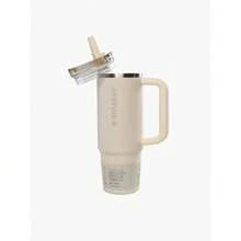 STANLEY - The  ProTour Flip Straw Tumbler 30OZ With Handle & Straw, Stainless Steel Vacuum Travel Mug, Leakproof Lid, Large Capacity Cup, Keeps Drinks Cold All Day, For Water, Coffee, Iced Drinks 10-12485-006 - 006 CREAM - View 2