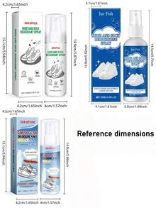 JUE FISH 1 Box 100ml Shoe & Sock Deodorizing Spray, Freshener - Quickly Removes Odor, Keeps Fresh & Dry, Unique Mint Fragrance, Refreshing, Convenient Spray Design. + Deodorizing Insole Pads, Removes Odor, Suitable For All, Multiple Product Options. Essential For Dates, Athletes, Holidays, Back To School, Great Gift For Family & Friends. (Random Shipment Of New & Old Versions) - Liquid - View 8