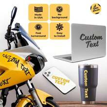 Produs cu design personalizat, 1 bucată: Nume personalizat - Etichetă de identificare pentru carcase de telefon, diverse articole din viață ~ Autocolante din vinil pentru geamuri auto, bărci - Grafică pentru parbriz în stil sport auto - Banner cu literă de nume pentru ușă auto - Autocolant personalizat din vinil - Multicolor - Vizualizare 4
