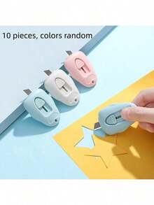 1把/10把可爱迷你汽车造型多功能刀，便携小巧学生文具，工艺刀，包装开启器 - 彩色 - 查看 18