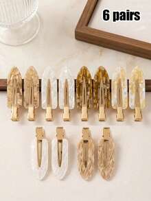 1 Set/4 Stück Modische Haarspangen aus Azetatfaser für Damen, geeignet für Pony, Stirnfransen, Seitenhaar und Hinterkopf, Entchen-Clip-Stil Haaraccessoires, Sommer, Urlaub, Reise - Verschiedenfarbig - Übersicht 12