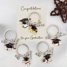 2026届毕业典礼礼物套装（10件/5套），金色合金多款毕业帽、鲜花、证书钥匙扣，含励志贺卡 - 龙虾扣，耐用锌合金材质 | 适合学生、同事、朋友 | 送给挚友的贴心礼物 - 生日、圣诞节、感恩节/毕业季的完美之选 - 多色-A - 查看 3