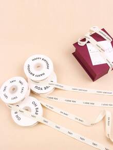 Ruban gros-grain élégant avec les textes "Merci", "Joyeux anniversaire" et "Occasion spéciale", convient pour l'emballage cadeau d'anniversaire, la décoration de gâteau, la décoration de fête et plus encore - Multicolore - Voir 2