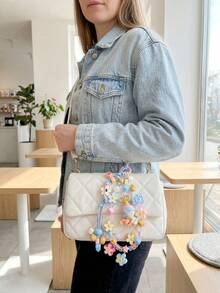 5pcs Acrylic Painted Drip Oil Small Flower Beads, DIY Phone Strap, Keychain, Jewelry Accessories - Flower - View 4