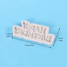 Happy Birthday English Letter Cloud Resin Clay DIY Silicone Mold - White - View 4