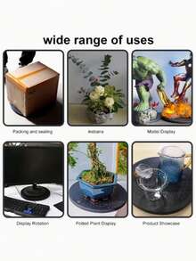 1 pieza Herramienta plana de escultura de arcilla con plataforma giratoria de cerámica, plataforma giratoria de plástico para arreglos florales, computadora, cerámica, escultura de arcilla, exhibición de productos, ideal para cocina y comedor, monitores planos, televisores, altavoces, bonsái y exhibición de estatuas - Negro - Ver 7