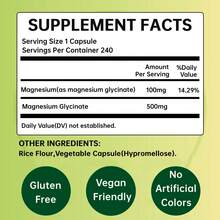 Magnesium Glycinate 500mg Per Capsule – 240 Capsules – High Absorption Magnesium Supplement For Relaxation, Calmness & Muscle Support – Gentle On Stomach – Made In USA - 240 Count - View 2