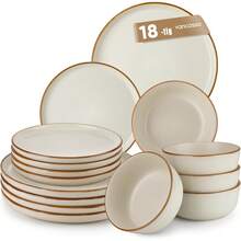 vancasso Kaffeebecher set, Kaffeetassen Set 6 Personen aus Porzellan, 480ML Tassen Set weiß, 6er Kaffeeservice mit Henkel, Tassen mit Henkel für Kaffee, Tee QE76 - Beige - Übersicht 12