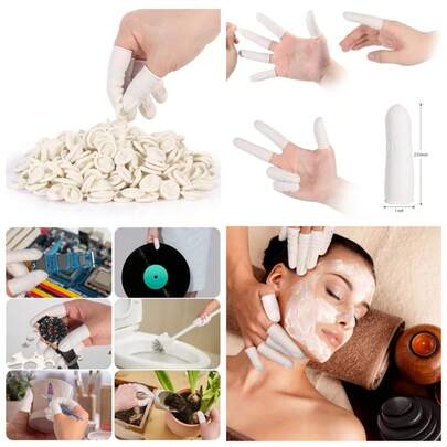 Disposable White Latex Finger Cots Medium Size Finger Protectors Sleeves Tips Guard Gloves