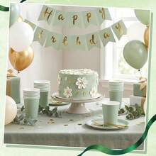 20/40/100 Cốc giấy màu xanh lá cây nhạt, 9oz Cốc giấy dùng một lần màu xanh lá cây nhạt cho tiệc mừng em bé, cốc giấy dùng một lần cho lễ Phục sinh, cốc uống nước cho đám cưới, sinh nhật, tiệc mừng em bé theo chủ đề rừng cây. - màu xanh lá - Xem 6