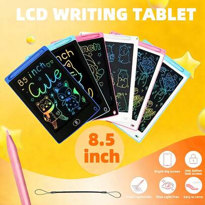8.5-Inch LCD Drawing Tablet - Large Writing And Drawing Tablet, Board Games, Children's Games, Suitable For Note-Taking, Home Use, Learning Assistance, And Office Use. A Magical Drawing Tablet And A Great Gift For Children.