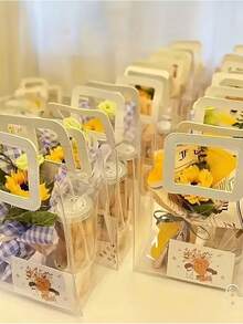 1个透明礼品袋，适用于特殊场合和日常使用，婚礼和节日装饰，纪念品，桌面装饰，婚礼糖果袋 - 多色 - 查看 6