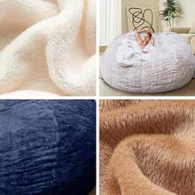 Bean Bag Chair For Adults Without Filling Comfy Fluffy Giant Round Beanbag Lazy Sofa Cover For Reading Chair Floor Chair 6FT Grey - 灰色 - 查看 6