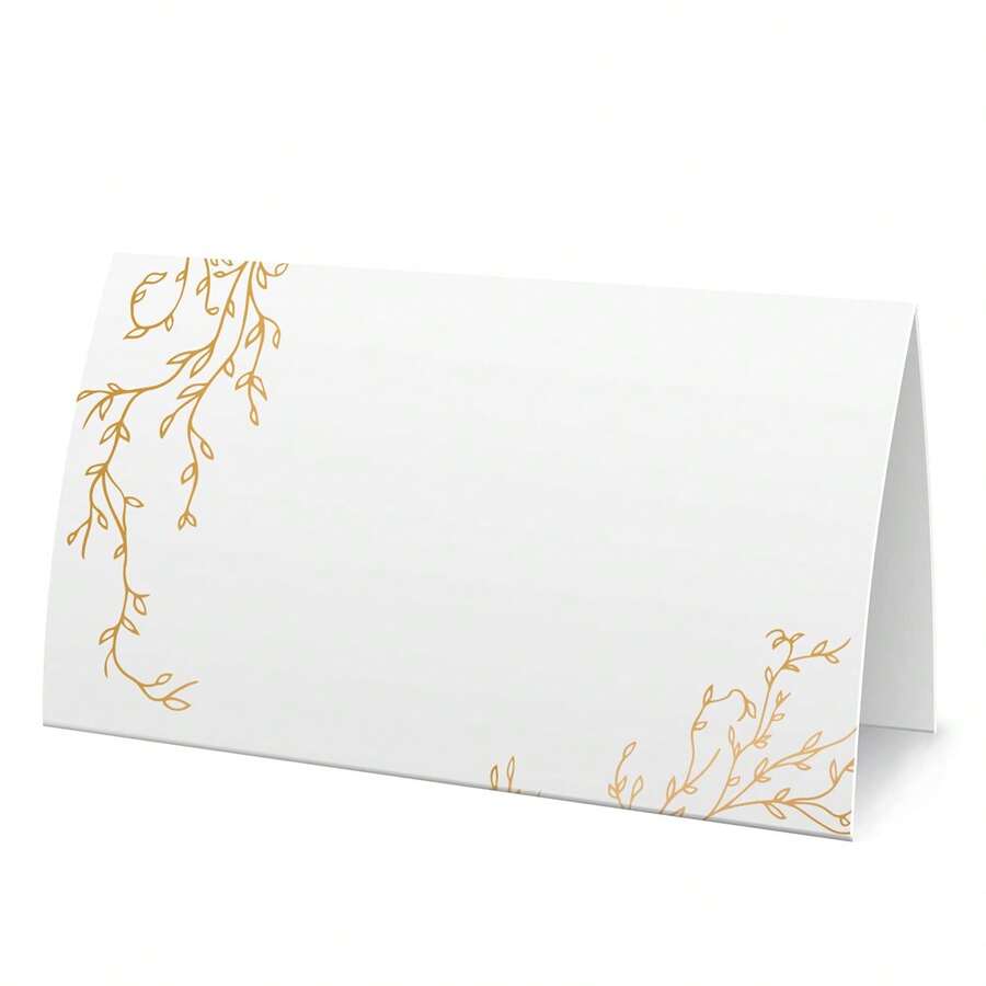 Bộ 24/48 nhãn dán thức ăn hình lá vàng, thẻ bàn tiệc cưới & tiệc chiêu đãi - Hoàn hảo cho thẻ ghi tên chỗ ngồi, nhãn thức ăn tiệc buffet. - A - Xem 1