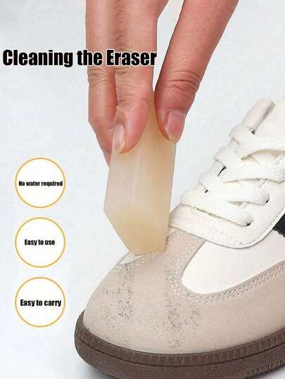 1pcPortable Suede Leather Shoe Cleaner, No Water Needed, Easy To Carry, Suitable For Cleaning Velvet, Leather, Sneakers And White Shoes, Dry Cleaning Stain Removal, Travel-Friendly Shoe Care Wipes, Non-Abrasive Material, Great For Sneaker Enthusiasts,Mother's Day Gift,Bedroom Decor,Garden,Kitchen Decor,Summer,Beach,Travel Essentials,Room Decor,Squishy,Graduation