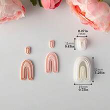 Set de 2 moldes de arcilla suave con diseño geométrico asimétrico minimalista básico, cortador de arcilla pendiente asimétrico creativo, herramienta de manualidades DIY de juego - Blanco - Ver 18