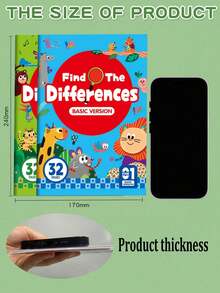 32pcs Interactive Spot The Difference Game & Memory Exercise Activity Book | Attention & Concentration Training | Numbered Pages Visual Perception Skills Focus Games | Educational Workbook For All Ages - Multicolor - View 10