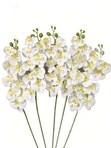 1/3/5pcs 27.5" Artificial Phalaenopsis Orchid Flower Stems, Real Touch Lifelike Flowers For Home, Office, Wedding, School Dorm, Valentine's Day, Mother's Day Gifts, Artificial Plants For Office, Party, Holiday, Birthday, Home, Hotel, Restaurant, Living Room, Bedroom, Kitchen, Garden Decor - White - View 8